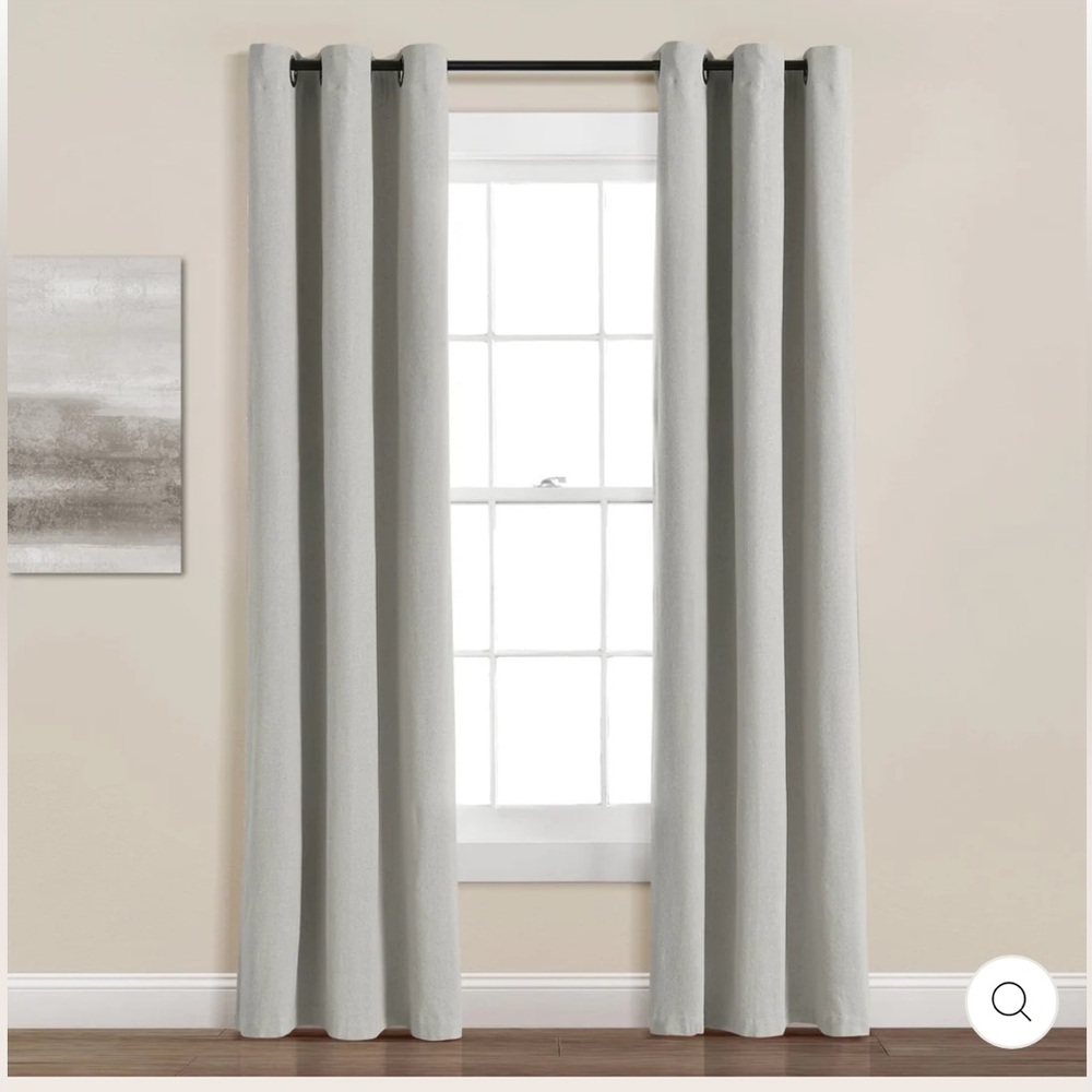 ••NWT LushDecor Sheer Window Curtain Panels Insulated Blackout Lining Gray 38x84
